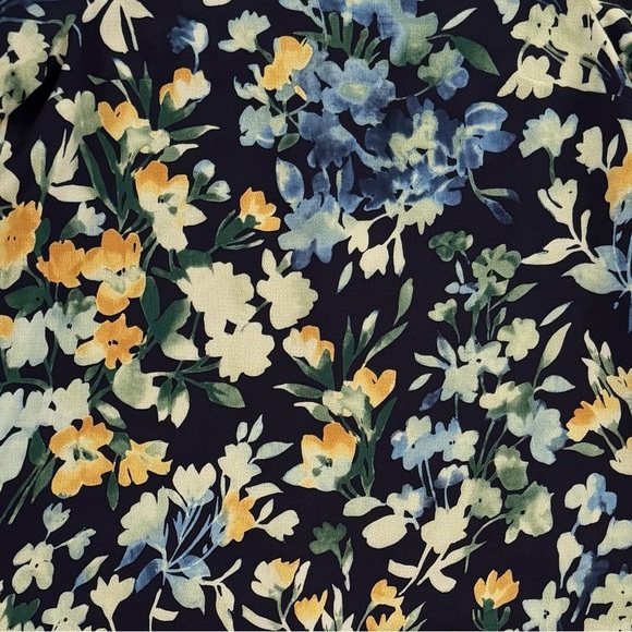 Slate & Willow Blue Floral Flower Throw Shift Short Sleeve Mini Dress, Size 10 - Picture 5 of 14